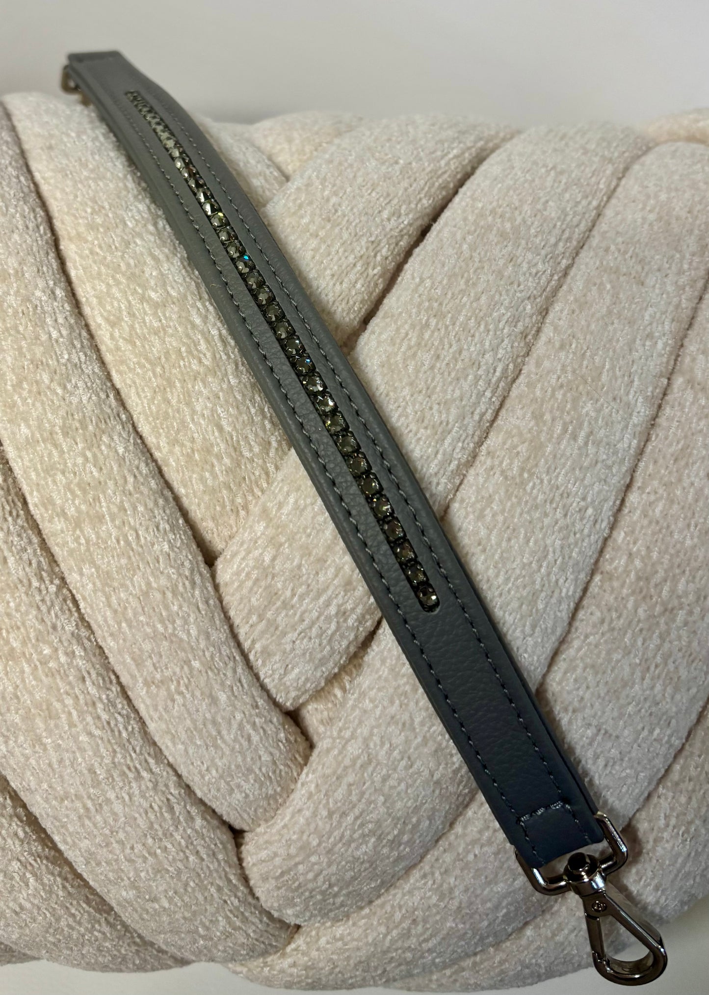Poignées en cuir avec cristaux Swarovski
