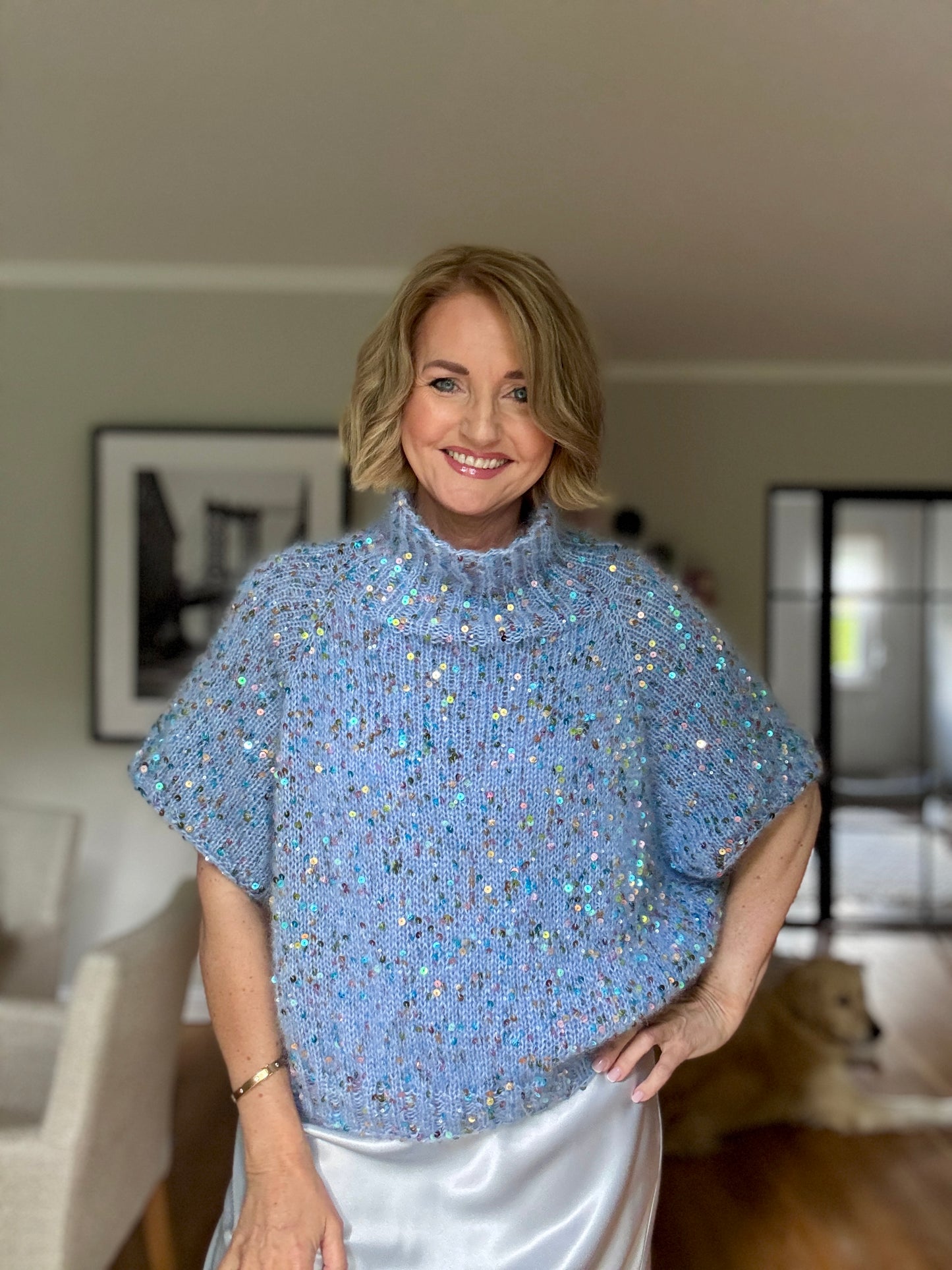 Knitting kit Nitis glitter sweater made of sequin mohair luxe - one size & special price