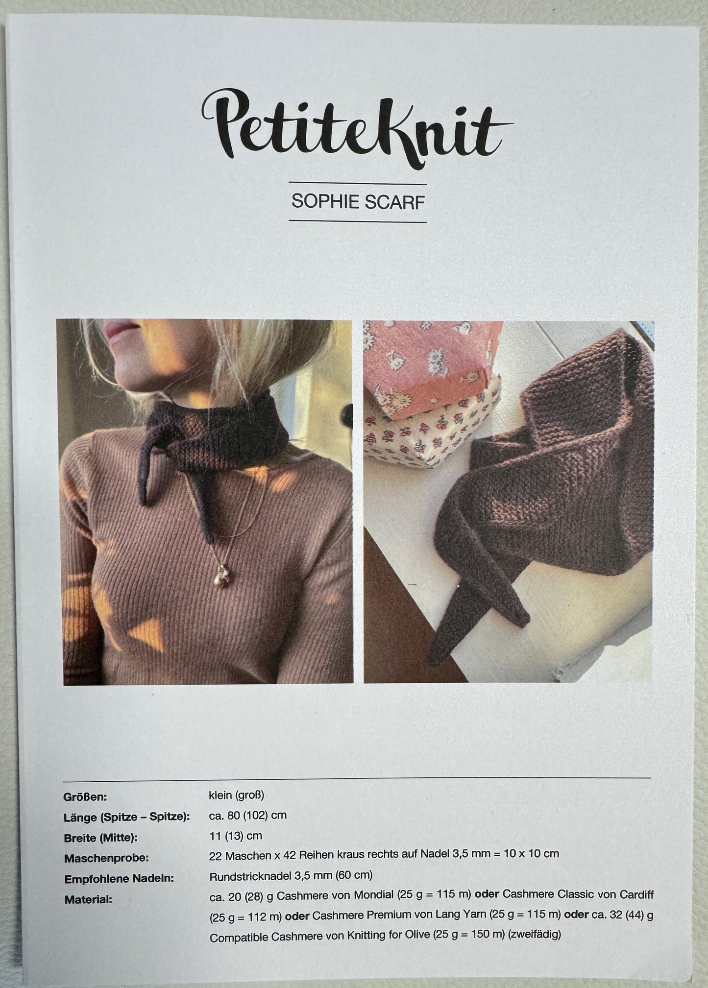 Sophie Scarf - Petiteknit Strickanleitung