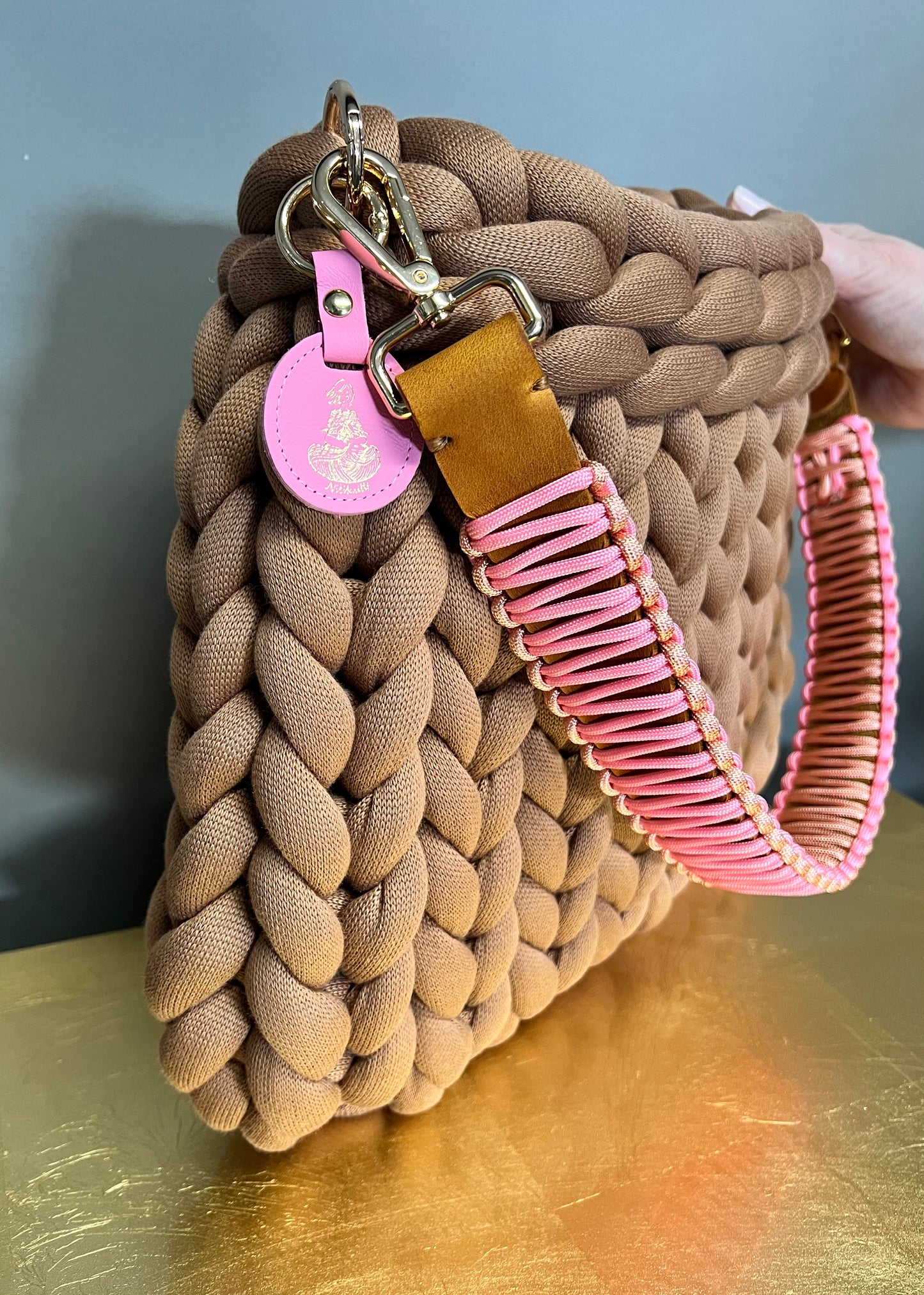 Pillow Bag in Terrosso Premium Cotton with Louisa & Zoe shoulder strap