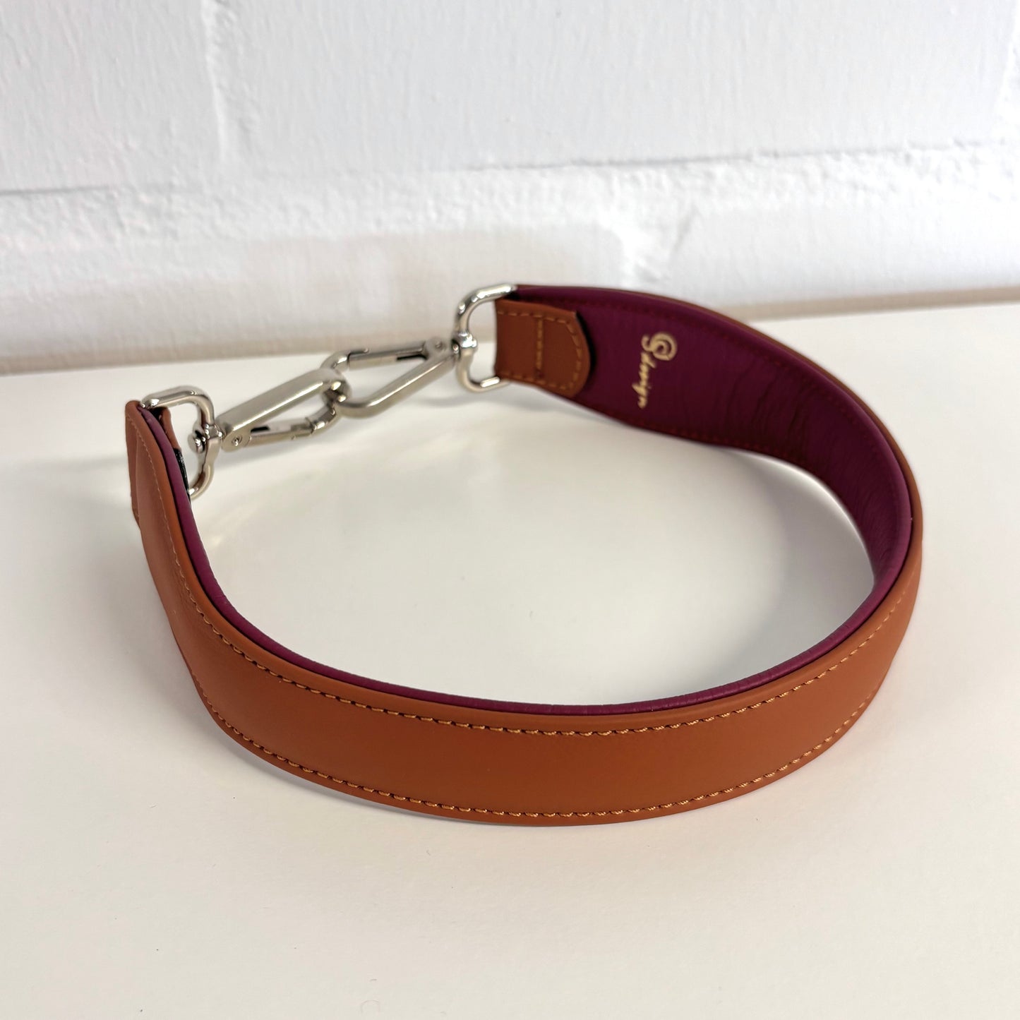 Ledergurt doubliert von OS design , kurzer Schultergurt 54cm