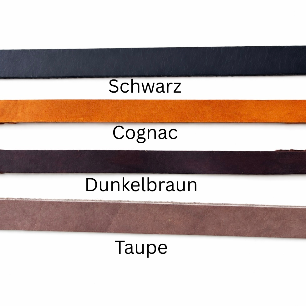 Leather bag straps with stitching by Louisa & Zoe