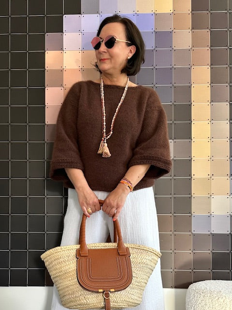 Cashmere Pulli mit Lochblende "Brownie" - Gratisanleitung