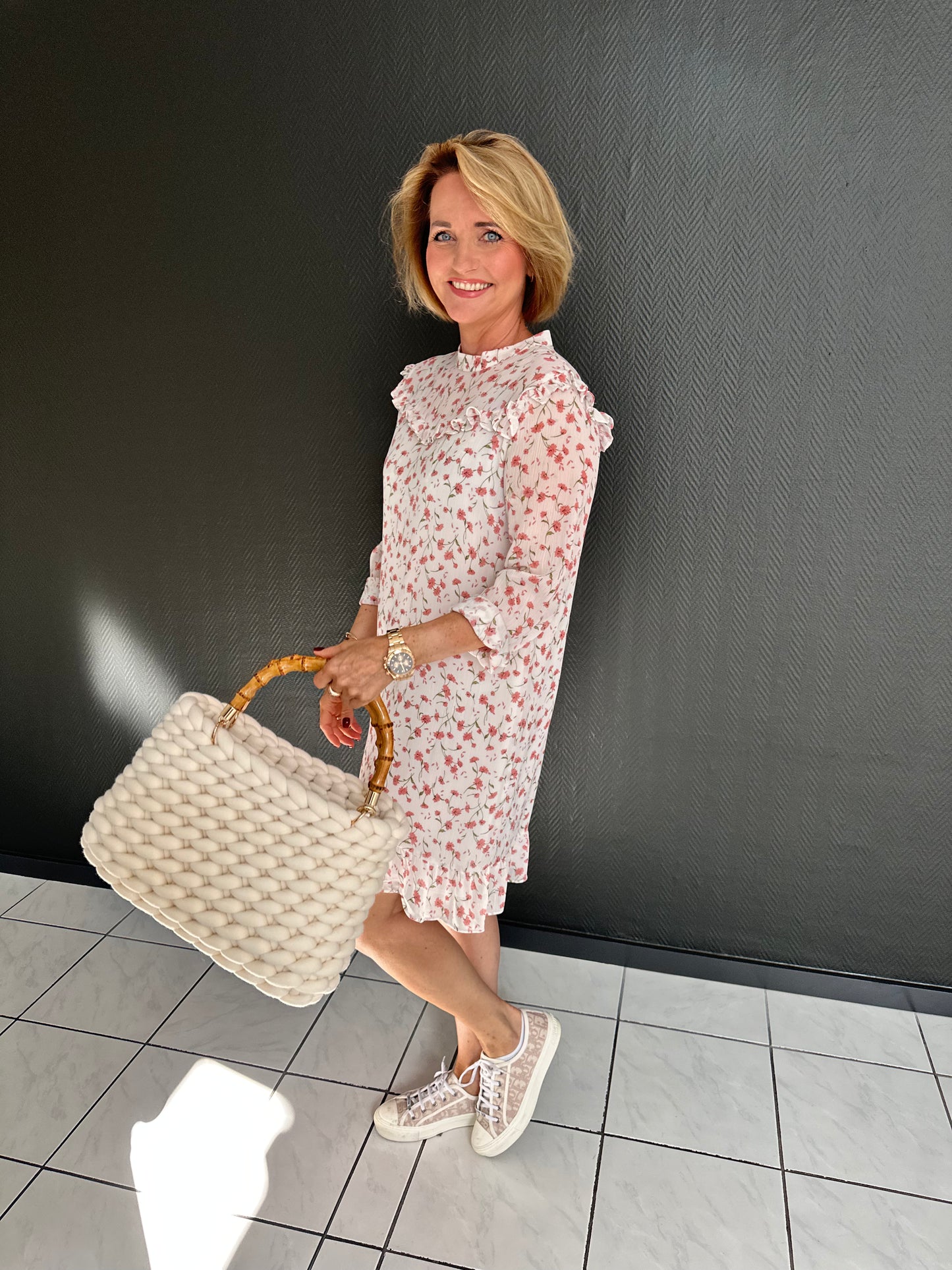 Chunky knit bag shopper classic natural