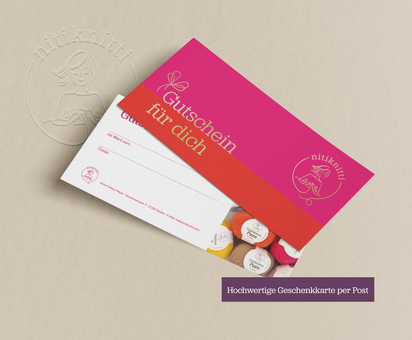 Gedruckte Gutscheinkarte