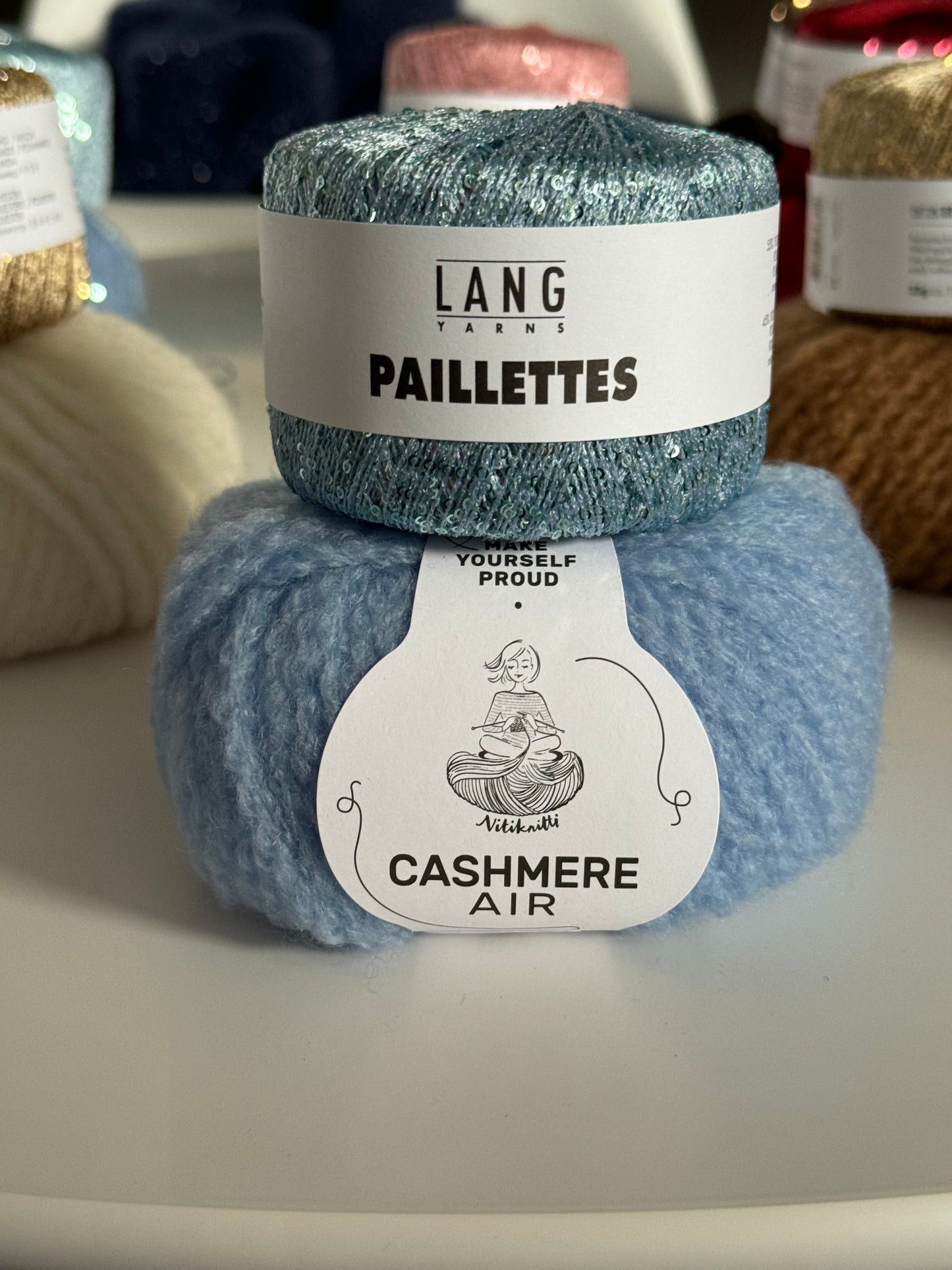 Dreieckstuch "ETOILES" Cashmere / Paillette als Strickpaket