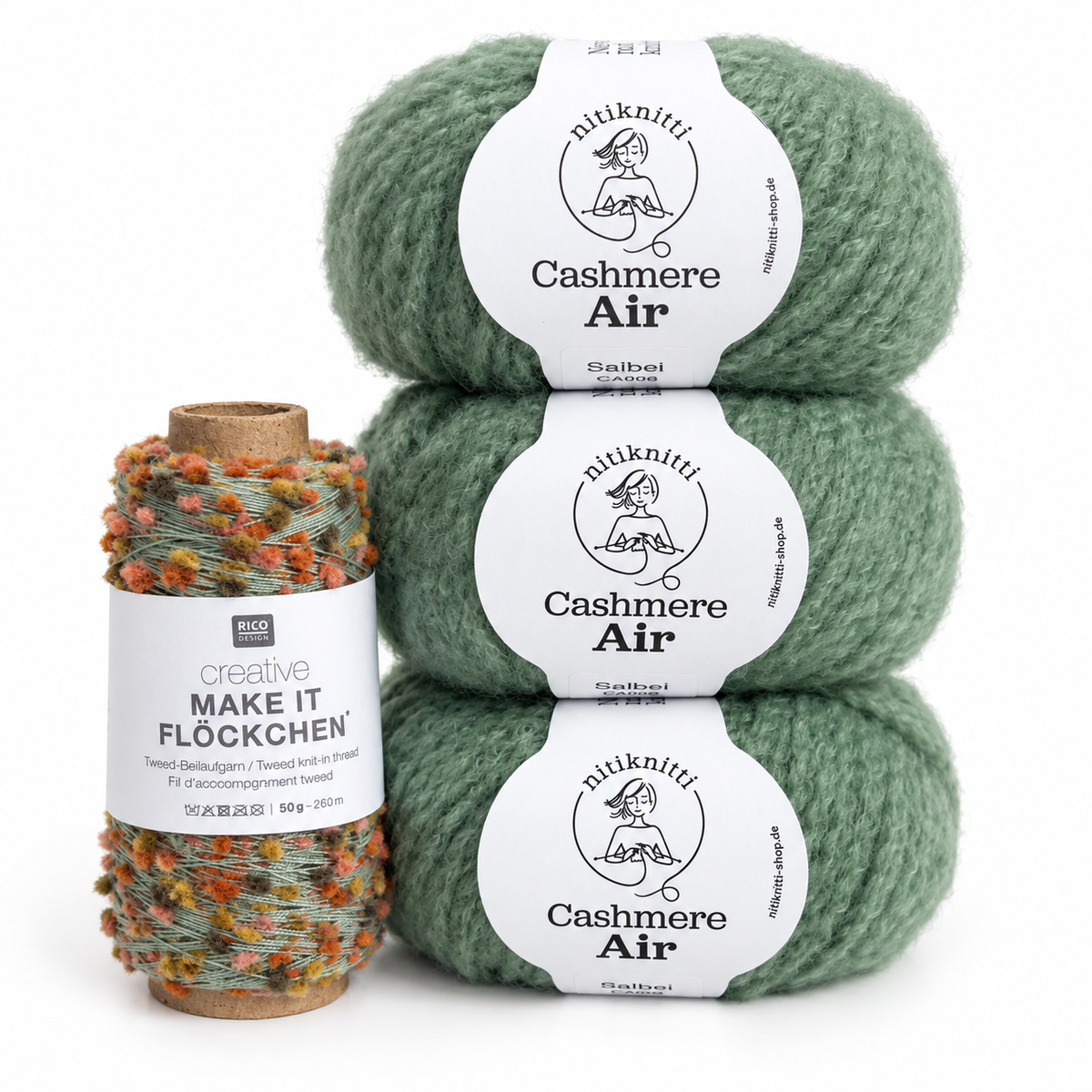 Konfetti-Schal aus Cashmere Air Srtrickpaket