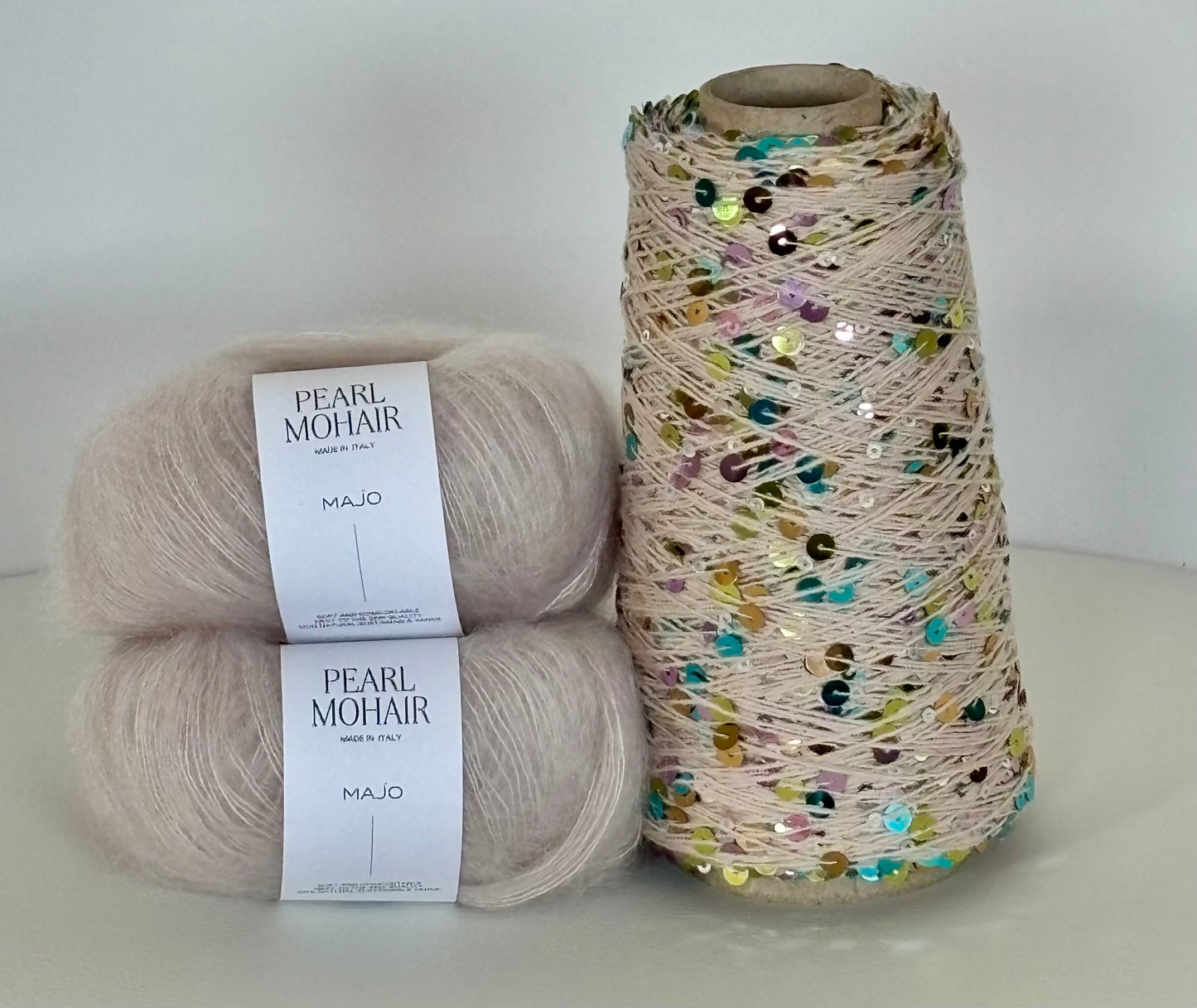 Emiscarf Pailettengarn Strickpaket