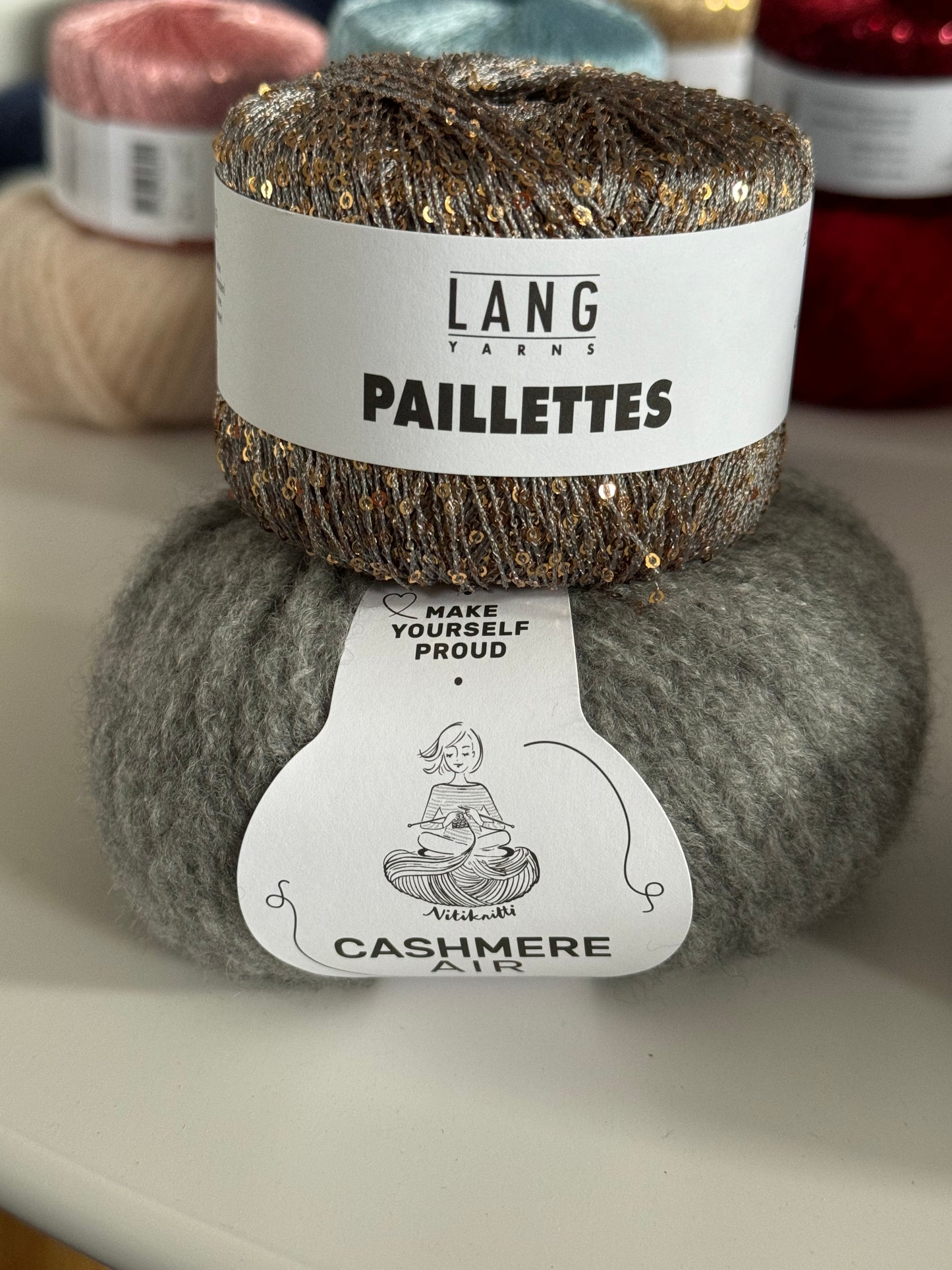 Dreieckstuch "ETOILES" Cashmere / Paillette als Strickpaket