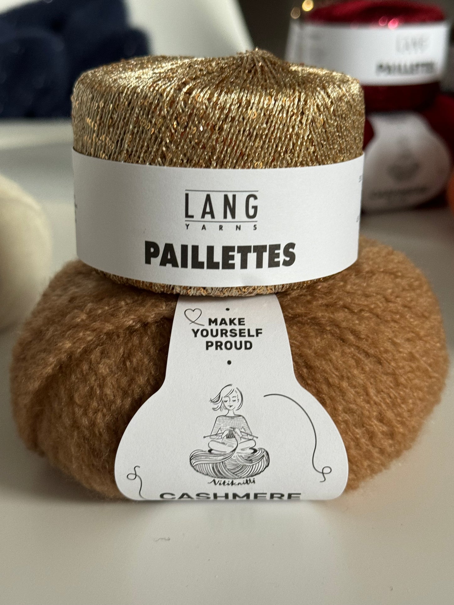 Dreieckstuch "ETOILES" Cashmere / Paillette als Strickpaket