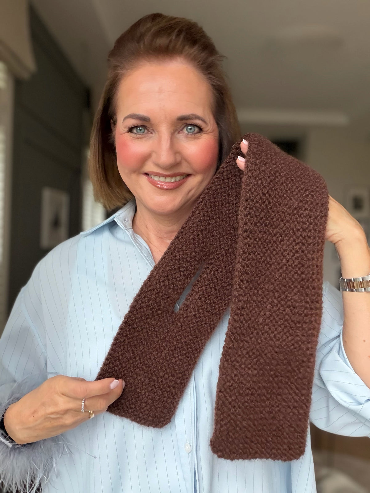 Keyhole-Scarf - aus 3x Cashmere Air - Strickpaket mit digitaler Anleitung