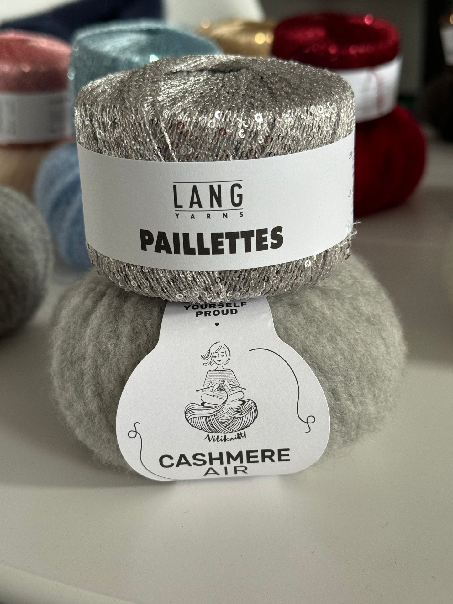 Dreieckstuch "ETOILES" Cashmere / Paillette als Strickpaket