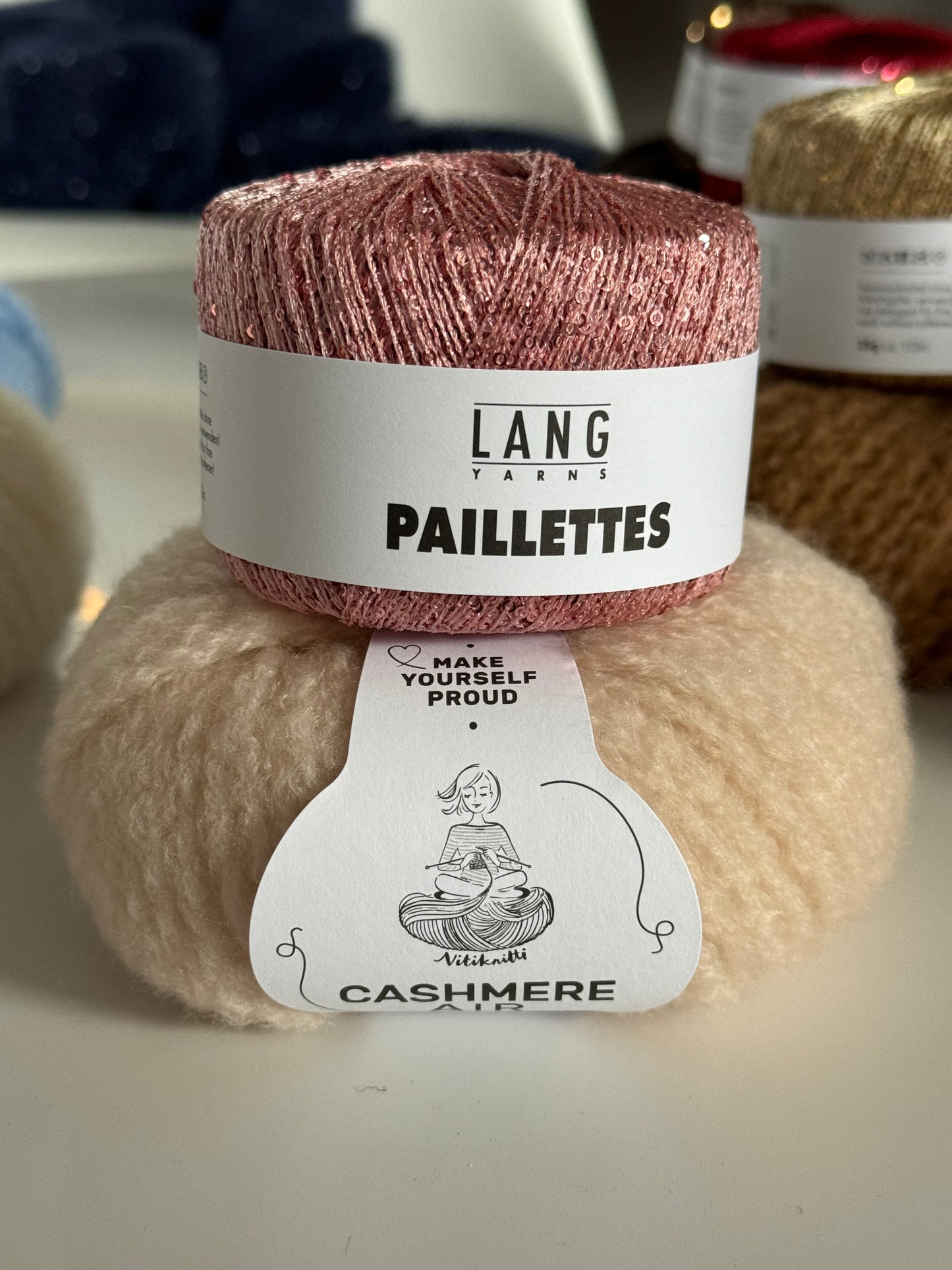 Dreieckstuch "ETOILES" Cashmere / Paillette als Strickpaket