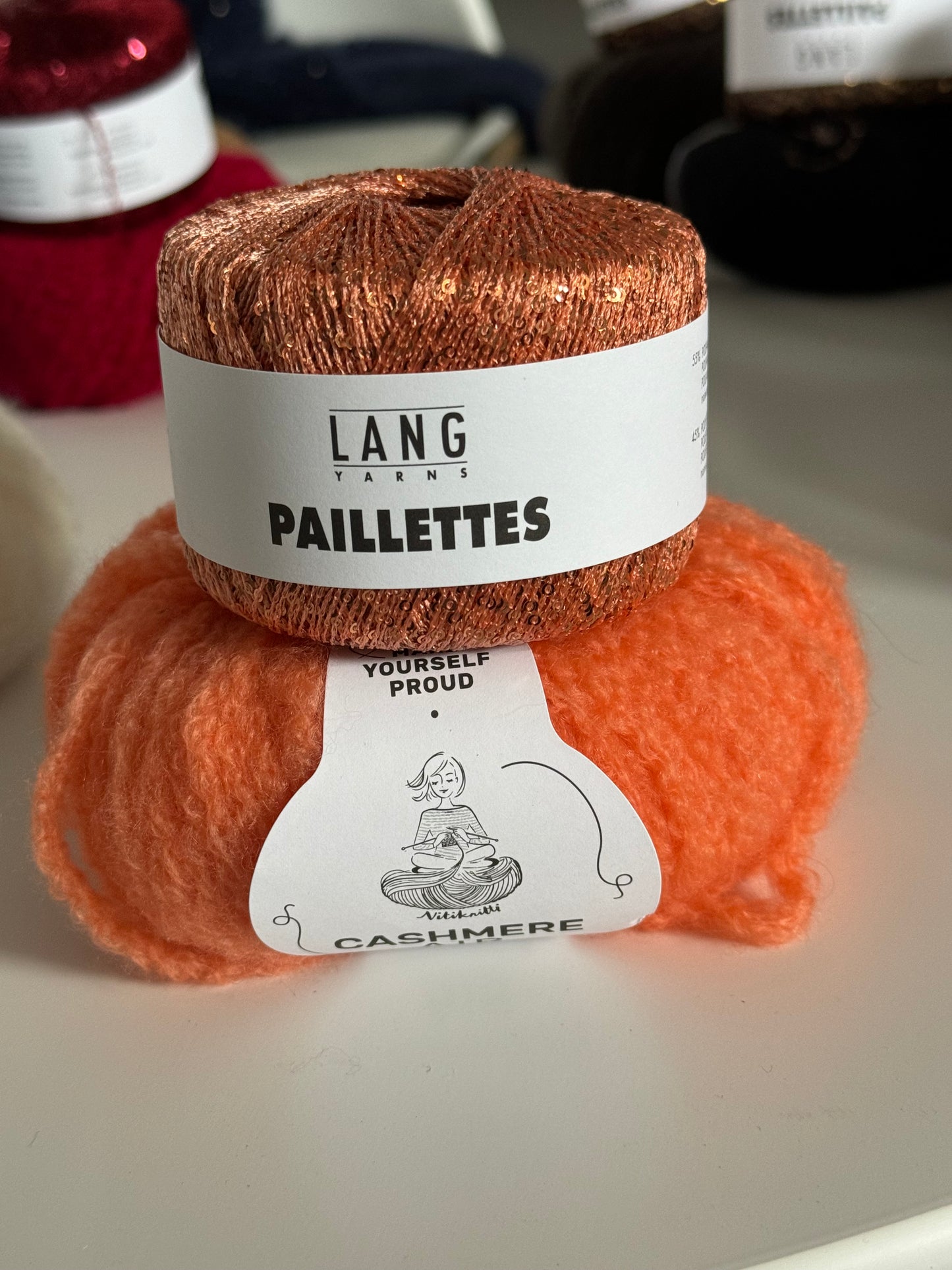 Dreieckstuch "ETOILES" Cashmere / Paillette als Strickpaket