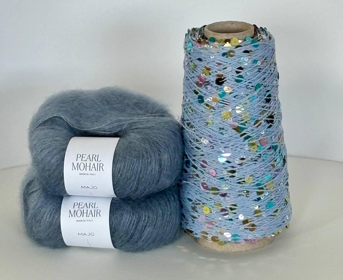 Emiscarf Pailettengarn Strickpaket