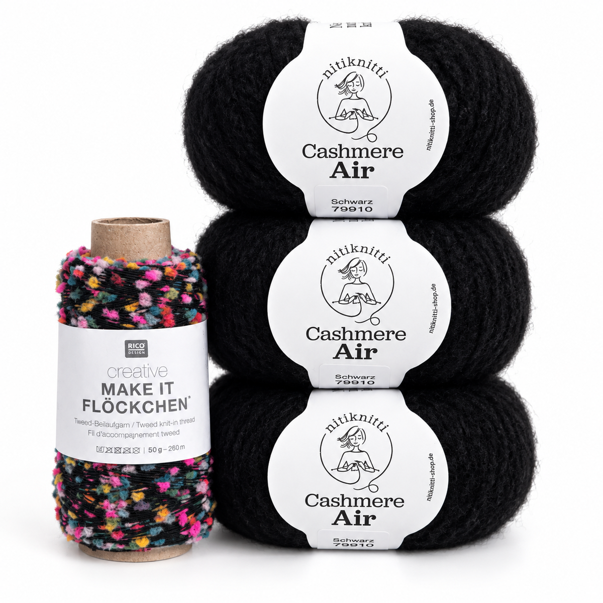 Konfetti-Schal aus Cashmere Air Srtrickpaket