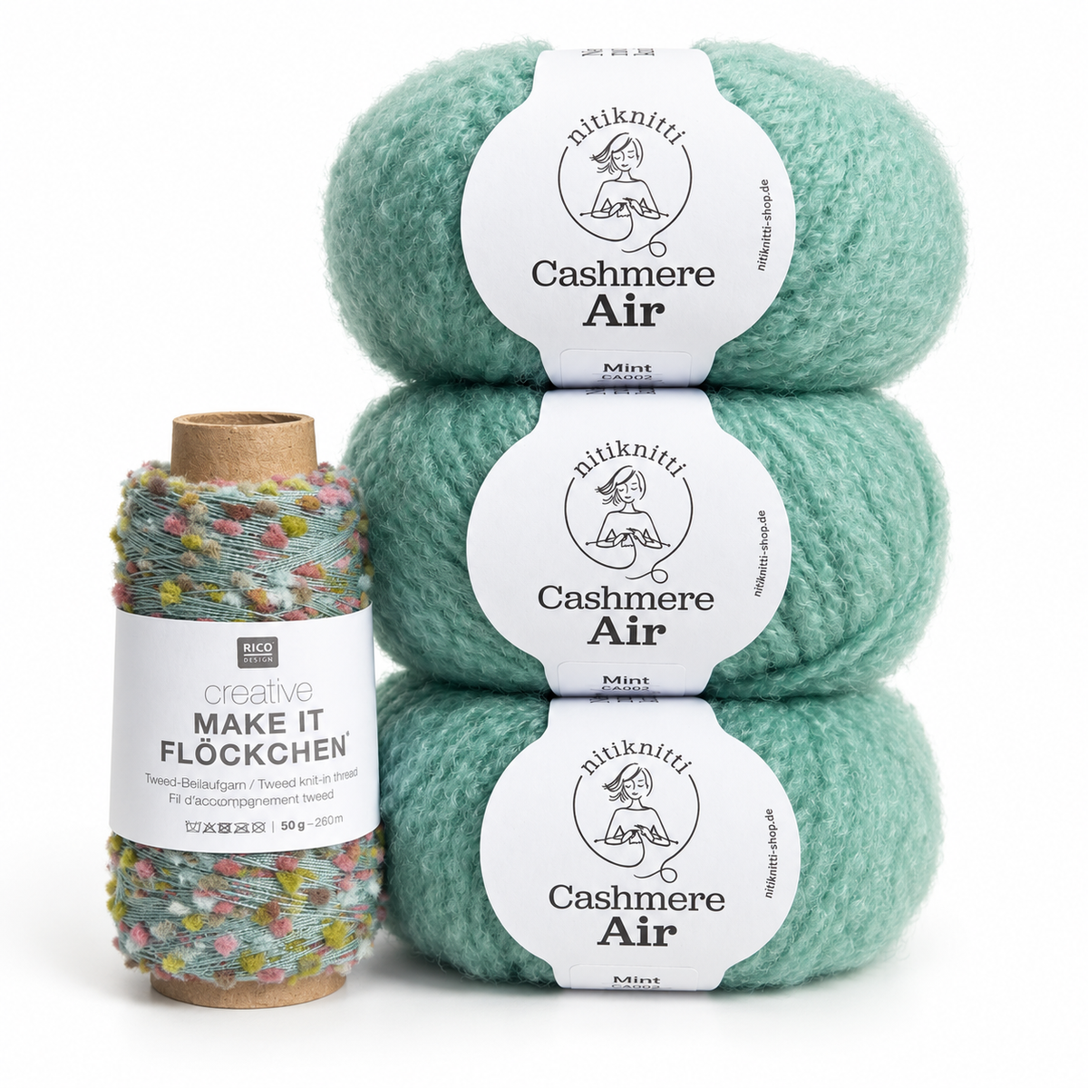 Konfetti-Schal aus Cashmere Air Srtrickpaket