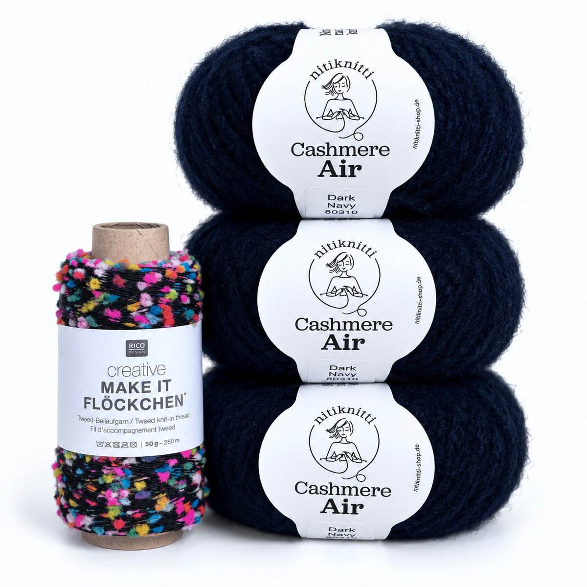 Konfetti-Schal aus Cashmere Air Srtrickpaket