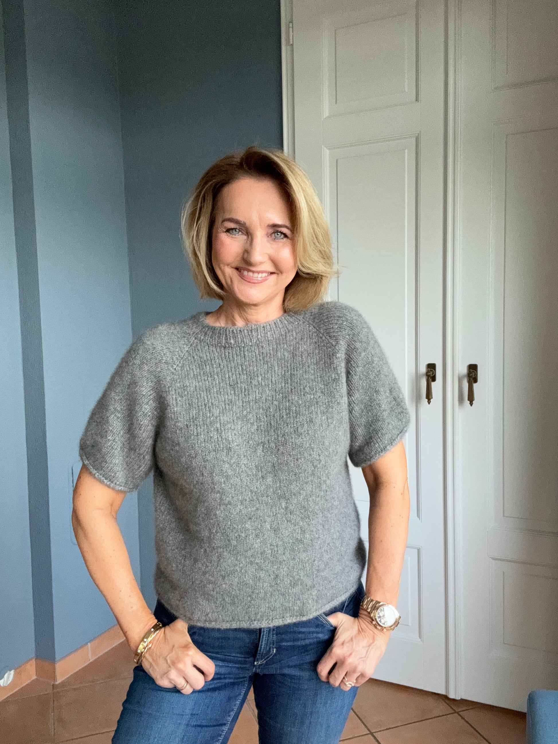 Kaschmir Damen Strickpullover Kurzarm Kaschmir Pullover Pullover