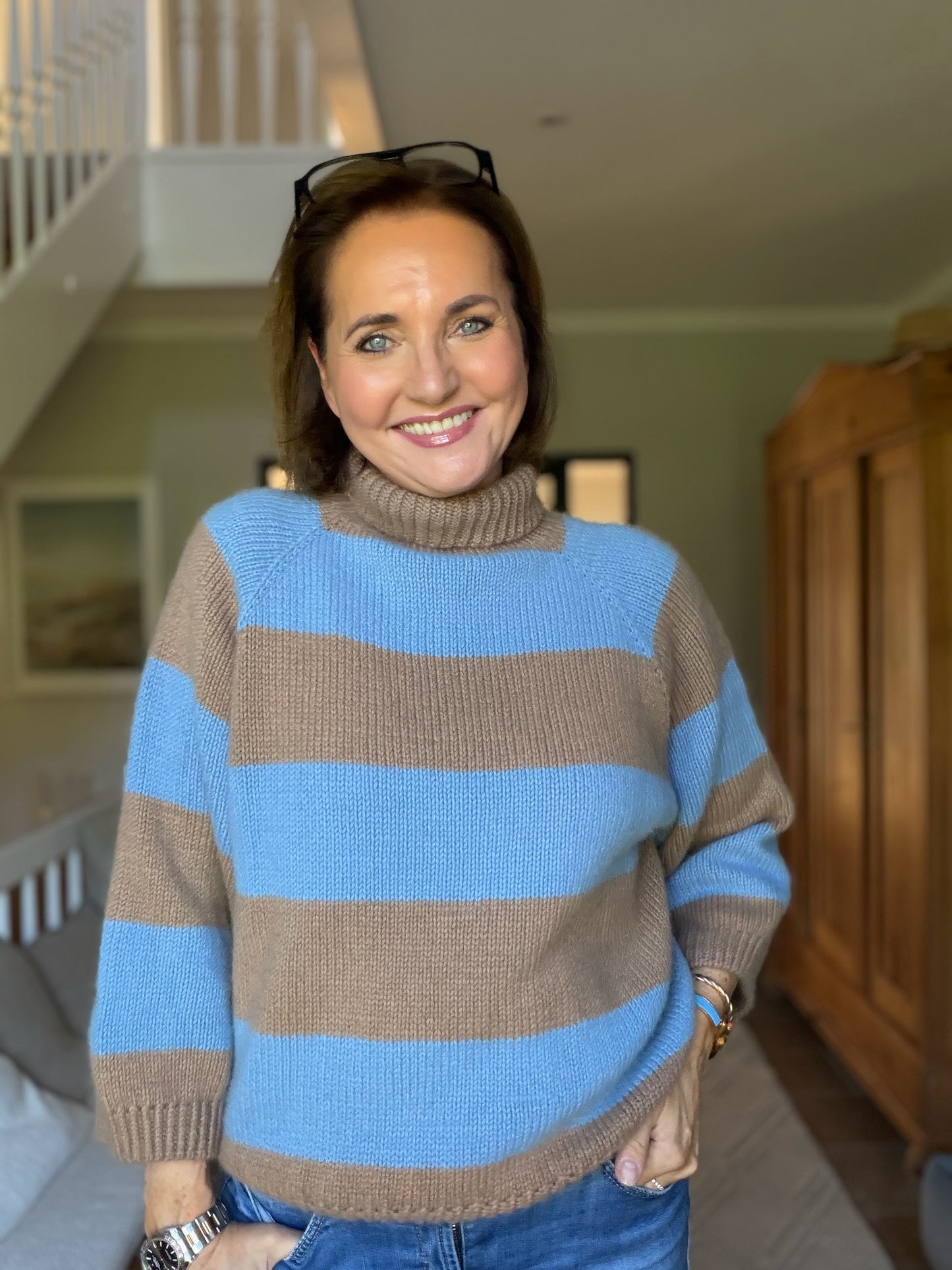 Blockstreifenpulli aus Cashmere Romy - Strickanleitung Download deutsch