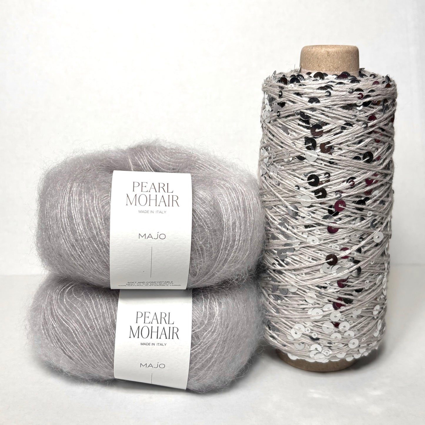 Emiscarf Pailettengarn Strickpaket