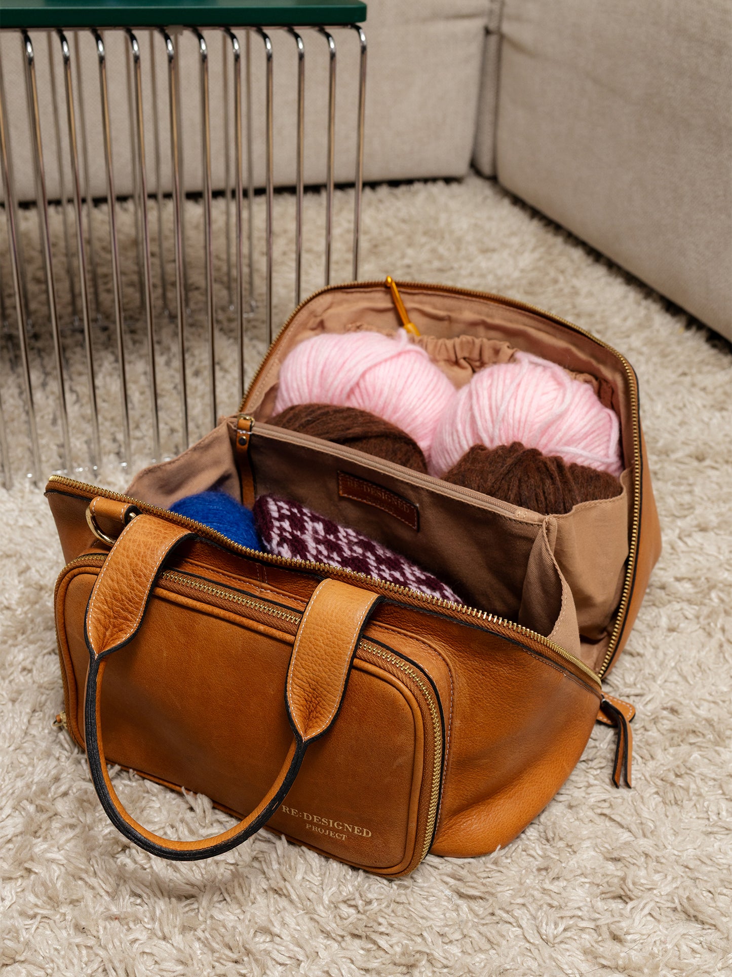 RE:DESIGNED Project 039 Leder-Projekttasche mit Außentasche