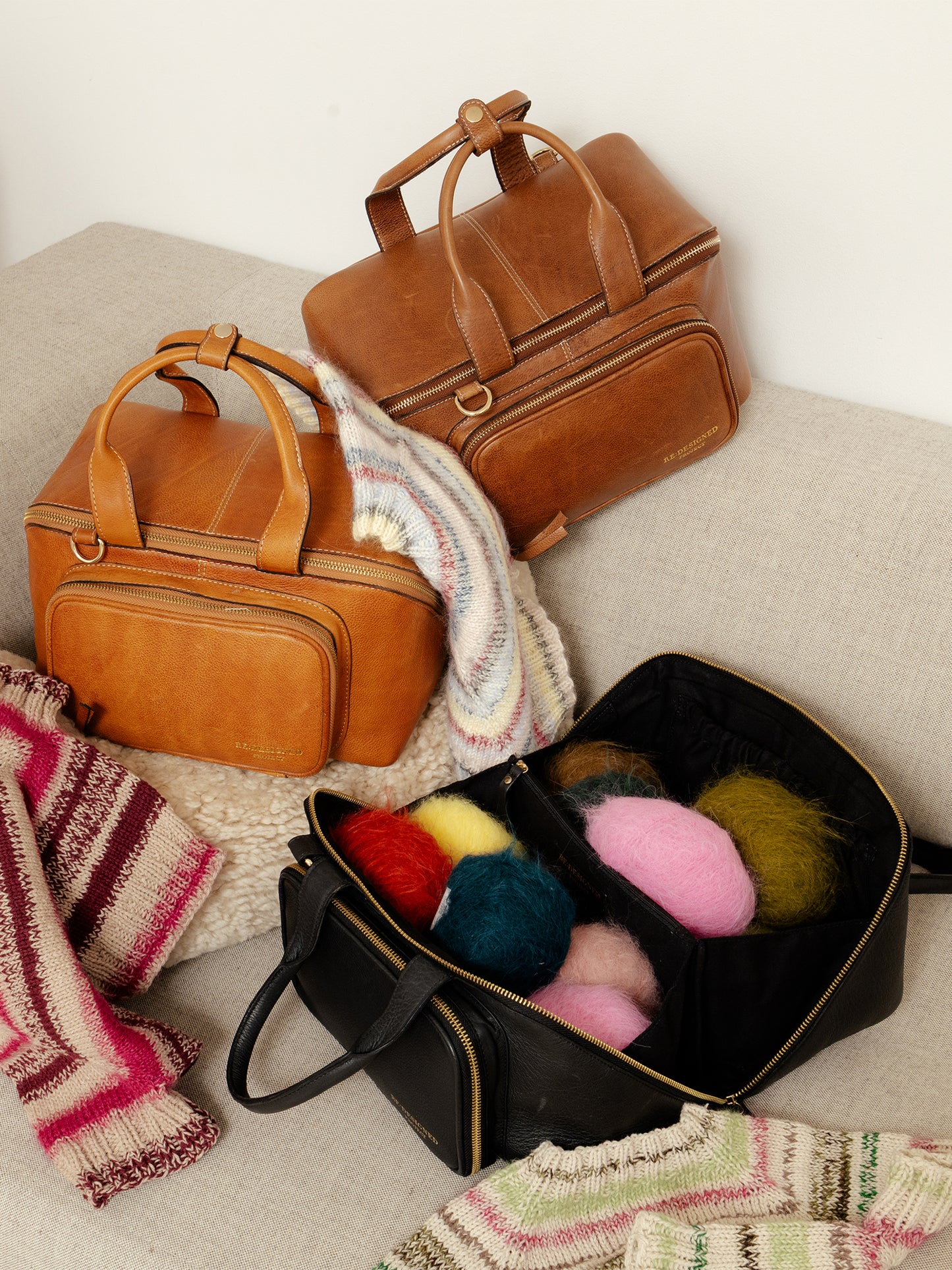 RE:DESIGNED Project 039 Leder-Projekttasche mit Außentasche