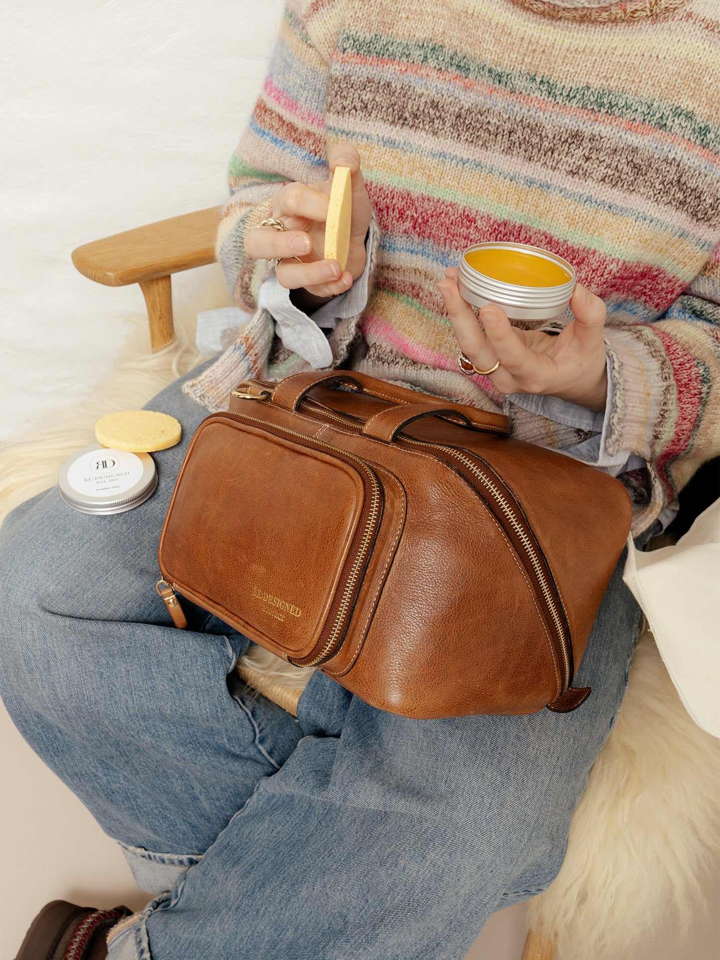 RE:DESIGNED Project 039 Leder-Projekttasche mit Außentasche