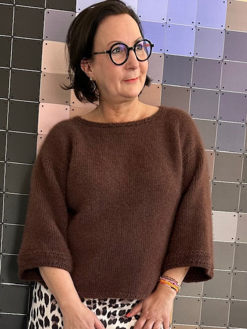Cashmere Pulli mit Lochblende "Brownie" - Gratisanleitung